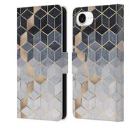 Head Case Designs Officially Licensed Elisabeth Fredriksson Soft Blue Gradient Cubes Collection Leather Wallet Case Compatible With Apple iPhone 16e