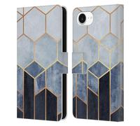 Head Case Designs Officially Licensed Elisabeth Fredriksson Soft Blue Hexagons Sparkles Leather Wallet Case Compatible With Apple iPhone 16e