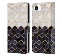 Head Case Designs Officially Licensed Elisabeth Fredriksson White And Navy Cubes Collection Leather Wallet Case Compatible With Apple iPhone 16e