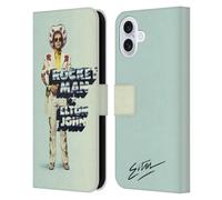 Head Case Designs Officially Licensed Elton John Rocket Man Single Artwork Leather Wallet Case Compatible With Apple iPhone 16 Plus