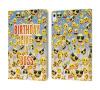 Head Case Designs Officially Licensed emoji® Birthday Like A Boss Celebration Cases Leather Wallet Case Compatible With Apple iPad Air 13 2024/2025