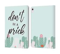 Head Case Designs Officially Licensed emoji® Don't Be A Prick Cactus And Pineapple Leather Wallet Case Compatible With Apple iPad Air 13 2024/2025