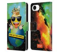 Head Case Designs Officially Licensed emoji® King Of The World Smileys Leather Wallet Case Compatible With Apple iPhone 16e