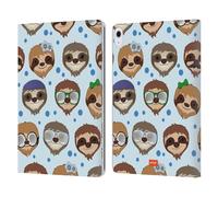 Head Case Designs Officially Licensed emoji® Pattern Sloth Leather Wallet Case Compatible With Apple iPad Air 13 2024/2025