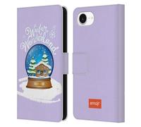 Head Case Designs Officially Licensed emoji® Snow Globe Winter Wonderland Leather Wallet Case Compatible With Apple iPhone 16e