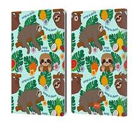 Head Case Designs Officially Licensed emoji® Tropical Sloth Leather Wallet Case Compatible With Apple iPad 10.2 2019/2020/2021