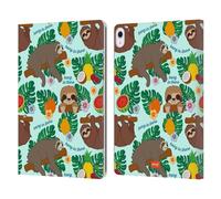 Head Case Designs Officially Licensed emoji® Tropical Sloth Leather Wallet Case Compatible With Apple iPad Air 13 2024/2025