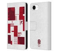 Head Case Designs Officially Licensed England Rugby Union 1871 Red First XV Leather Wallet Case Compatible With Apple iPhone 16e