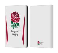 Head Case Designs Officially Licensed England Rugby Union Home 2025/26 Crest Kit Leather Wallet Case Compatible With Amazon Kindle 11th Gen (2024)