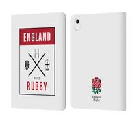 Head Case Designs Officially Licensed England Rugby Union Icons RED ROSE Leather Wallet Case Compatible With Apple iPad Air 11 2020/2022/2024/2025
