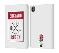 Head Case Designs Officially Licensed England Rugby Union Icons RED ROSE Leather Wallet Case Compatible With Apple iPad Pro 11 M4/M5 2024/2025