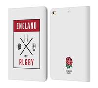 Head Case Designs Officially Licensed England Rugby Union Icons RED ROSE Leather Wallet Case Compatible With Apple iPad 9.7 2017 / iPad 9.7 2018