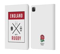 Head Case Designs Officially Licensed England Rugby Union Icons RED ROSE Leather Wallet Case Compatible With Apple iPad Pro 11 2020/2021 / 2022