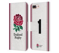 Head Case Designs Officially Licensed England Rugby Union Position 1 2023/24 Players Home Kit Leather Wallet Case Compatible With Apple iPhone 7 Plus/iPhone 8 Plus