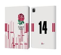 Head Case Designs Officially Licensed England Rugby Union Position 14 2022/23 Players Home Kit Leather Wallet Case Compatible With Apple iPad Pro 13 M4 2024