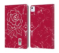 Head Case Designs Officially Licensed England Rugby Union Red Marble Leather Wallet Case Compatible With Apple iPad Air 11 2020/2022/2024/2025