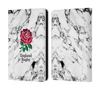 Head Case Designs Officially Licensed England Rugby Union White Marble Leather Wallet Case Compatible With Amazon Kindle 11th Gen 6in 2022