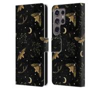 Head Case Designs Officially Licensed Episodic Drawing Death Head Moth Pattern Leather Wallet Case Compatible With Samsung Galaxy S24 Ultra 5G