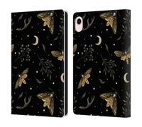 Head Case Designs Officially Licensed Episodic Drawing Death Head Moth Pattern Leather Wallet Case Compatible With Apple iPad mini (2021/2024)