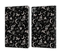 Head Case Designs Officially Licensed Episodic Drawing Moon Garden Florals & Serpents Leather Wallet Case Compatible With Apple iPad Pro 12.9 2020/2021/2022