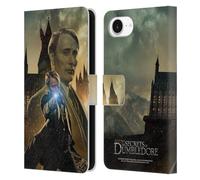 Head Case Designs Officially Licensed Fantastic Beasts: Secrets of Dumbledore Gellert Grindelwald Character Art Leather Wallet Case Compatible With Apple iPhone 16e