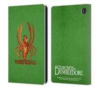Head Case Designs Officially Licensed Fantastic Beasts: Secrets of Dumbledore Manticores Graphic Badges Leather Wallet Case Compatible With Amazon Fire 7 2022