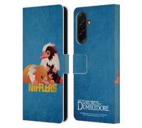 Head Case Designs Officially Licensed Fantastic Beasts: Secrets of Dumbledore Nifflers Graphic Badges Leather Wallet Case Compatible With Samsung Galaxy A36 5G