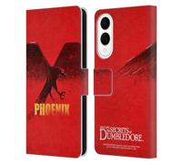 Head Case Designs Officially Licensed Fantastic Beasts: Secrets of Dumbledore Phoenix Graphic Badges Leather Wallet Case Compatible With Samsung Galaxy S25 Edge