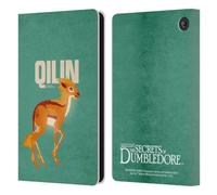 Head Case Designs Officially Licensed Fantastic Beasts: Secrets of Dumbledore Qilin Graphic Badges Leather Wallet Case Compatible With Amazon Fire 7 2022