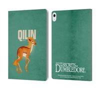 Head Case Designs Officially Licensed Fantastic Beasts: Secrets of Dumbledore Qilin Graphic Badges Leather Wallet Case Compatible With Apple iPad Air 13 2024/2025