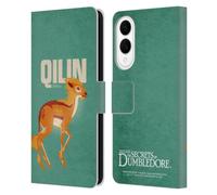Head Case Designs Officially Licensed Fantastic Beasts: Secrets of Dumbledore Qilin Graphic Badges Leather Wallet Case Compatible With Samsung Galaxy S25 Edge