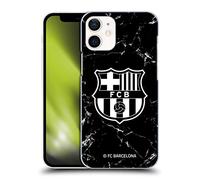 Head Case Designs Officially Licensed FC Barcelona Black Marble Crest Patterns Hard Back Case Compatible With Apple iPhone 12 Mini