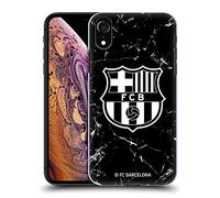 Head Case Designs Officially Licensed FC Barcelona Black Marble Crest Patterns Hard Back Case Compatible With Apple iPhone XR