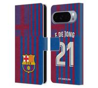 Head Case Designs Officially Licensed FC Barcelona Frenkie de Jong 2021/22 Players Home Kit Group 1 Leather Wallet Case Compatible With Google Pixel 10 Pro XL