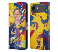 Head Case Designs Officially Licensed FC Barcelona Frenkie de Jong 2022/23 First Team Leather Wallet Case Compatible With Apple iPhone 17 Air