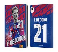 Head Case Designs Officially Licensed FC Barcelona Frenkie de Jong 2023/24 First Team Leather Wallet Case Compatible With Apple iPad mini (2021/2024)