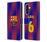 Head Case Designs Officially Licensed FC Barcelona Gavi 2025/26 Players Home Kit Leather Wallet Case Compatible With Samsung Galaxy A56 5G