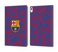 Head Case Designs Officially Licensed FC Barcelona Glitch Crest Patterns Leather Wallet Case Compatible With Apple iPad Air 13 2024/2025