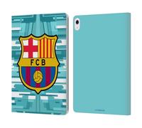 Head Case Designs Officially Licensed FC Barcelona Home Goalkeeper 2019/20 Crest Kit Leather Wallet Case Compatible With Apple iPad Air 13 2024/2025