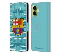 Head Case Designs Officially Licensed FC Barcelona Home Goalkeeper 2019/20 Crest Kit Leather Wallet Case Compatible With Apple iPhone 17