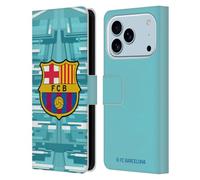 Head Case Designs Officially Licensed FC Barcelona Home Goalkeeper 2019/20 Crest Kit Leather Wallet Case Compatible With Apple iPhone 17 Pro