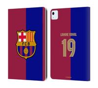 Head Case Designs Officially Licensed FC Barcelona Lamine Yamal 2024/25 Players Home Kit Leather Wallet Case Compatible With Apple iPad Air 11 2020/2022/2024/2025