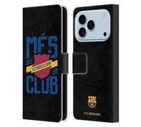 Head Case Designs Officially Licensed FC Barcelona Més Que Un Club Culé Leather Wallet Case Compatible With Apple iPhone 17 Pro