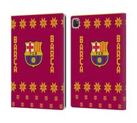 Head Case Designs Officially Licensed FC Barcelona Pattern 2 Christmas Jumper Leather Wallet Case Compatible With Apple iPad Pro 13 M4 2024