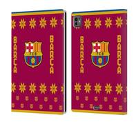 Head Case Designs Officially Licensed FC Barcelona Pattern 2 Christmas Jumper Leather Wallet Case Compatible With Apple iPad Pro 11 M4 2024
