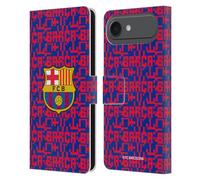 Head Case Designs Officially Licensed FC Barcelona Pattern Graphics Leather Wallet Case Compatible With Apple iPhone 17 Air