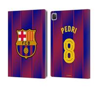 Head Case Designs Officially Licensed FC Barcelona Pedri 2025/26 Players Home Kit Leather Wallet Case Compatible With Apple iPad Pro 12.9 2020/2021/2022