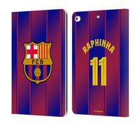 Head Case Designs Officially Licensed FC Barcelona Raphinha 2025/26 Players Home Kit Leather Wallet Case Compatible With Apple iPad 9.7 2017 / iPad 9.7 2018