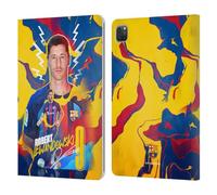 Head Case Designs Officially Licensed FC Barcelona Robert Lewandowski 2022/23 First Team Leather Wallet Case Compatible With Apple iPad Pro 11 2020/2021 / 2022
