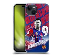 Head Case Designs Officially Licensed FC Barcelona Robert Lewandowski 2023/24 First Team Hard Back Case Compatible With Apple iPhone 15